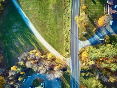 New Hampshire, ABD 'de sonbahar manzaralı karayolu