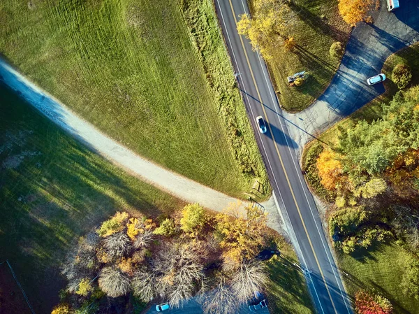 New Hampshire, ABD 'de sonbahar manzaralı karayolu