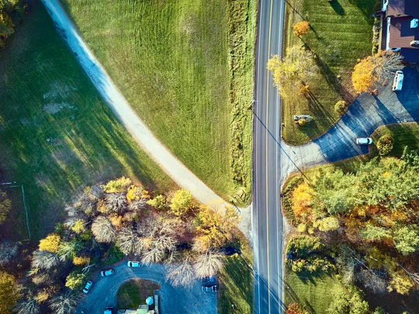 Autopista panorámica en otoño en New Hampshire, EE.UU. — Foto de Stock