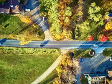 New Hampshire, ABD 'de sonbahar manzaralı karayolu