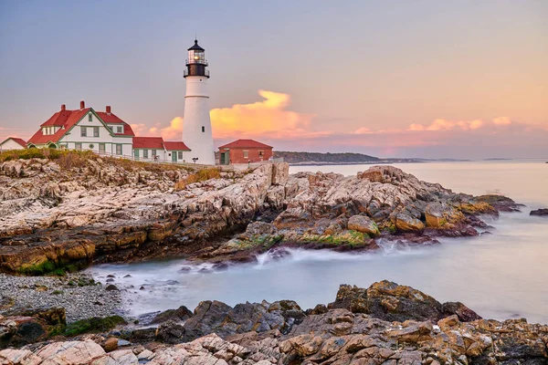 Portland Head világítótorony, Maine, Amerikai Egyesült Államok. — Stock Fotó