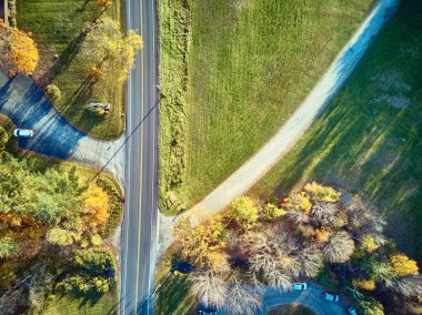 New Hampshire, ABD 'de sonbahar manzaralı karayolu