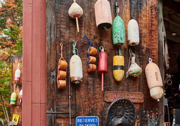 Fishing buoys at flea market — Stock Photo, Image