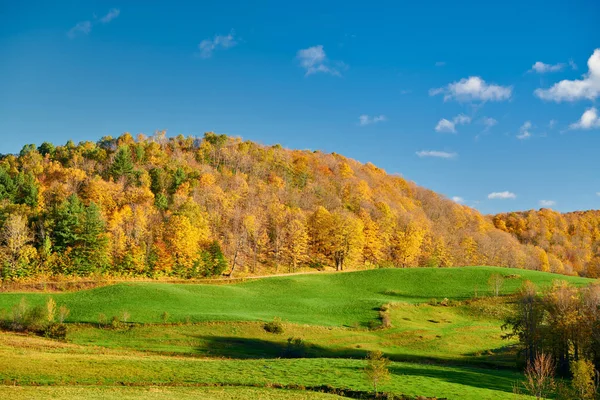 Herbstlandschaft bei sonnigem Tag in Vermont — Stockfoto