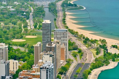 Chicago şehri hava görüntüsü