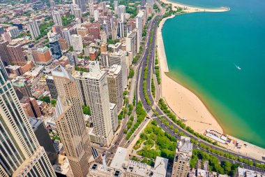 Chicago şehri hava görüntüsü