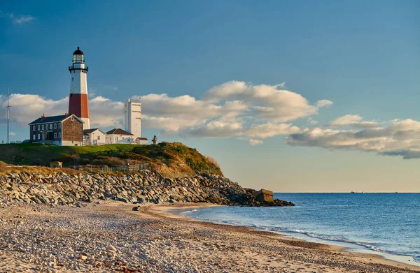 Montauk Farol e praia — Fotografia de Stock