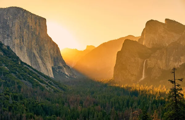 Долина Yosemite National Park на світанку — стокове фото