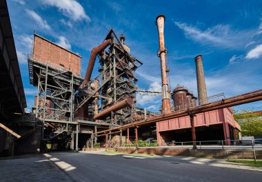Duisburg, Almanya 'daki sanayi fabrikası. 