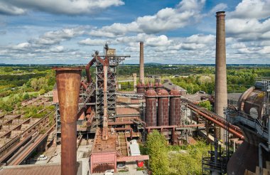 Duisburg, Almanya 'daki sanayi fabrikası. 