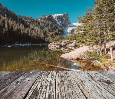 Dream Lake, Rocky Mountains, Colorado, Amerika Birleşik Devletleri. 