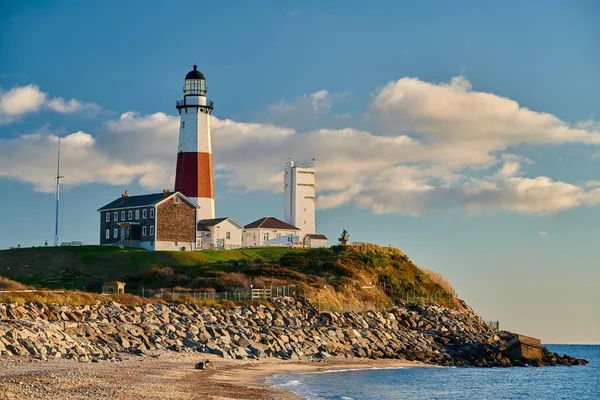 Mercusuar Montauk dan pantai — Stok Foto