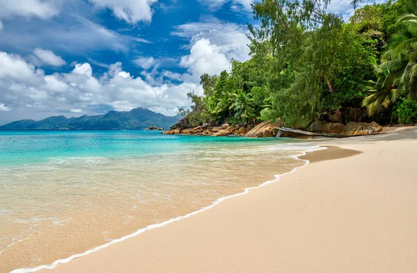 Vacker Strand Anse Soleil Seychellerna Mahe — Stockfoto