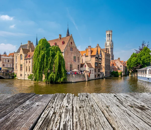 Brugge Brugge Stadsgezicht Met Waterkanaal Vlaanderen België — Stockfoto