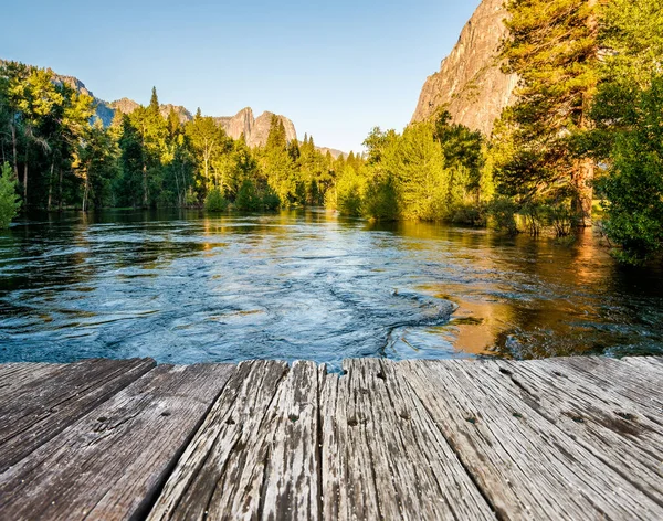 Merced River Landscape Yosemite California Usa — Stock Photo, Image
