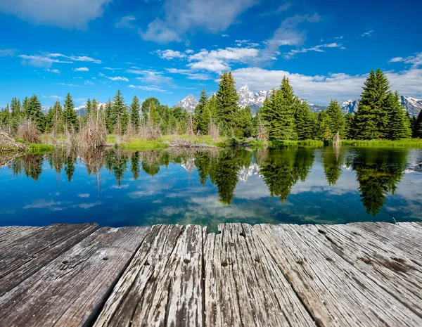 Grand Teton Mountains Schwabacher Landing Snake River Morning Grand Teton — Foto de Stock