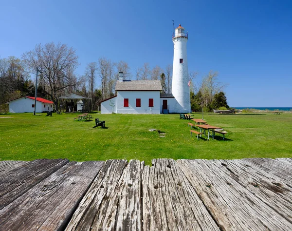 Маяк Sturgeon Point Lighthouse Побудований 1869 Році Озеро Гурон Штат — стокове фото