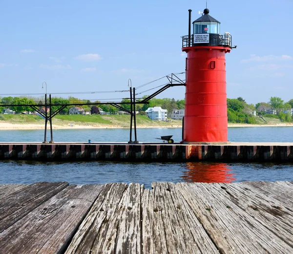 Φάρος South Haven Χτίστηκε 1903 Λίμνη Michigan Ηπα — Φωτογραφία Αρχείου