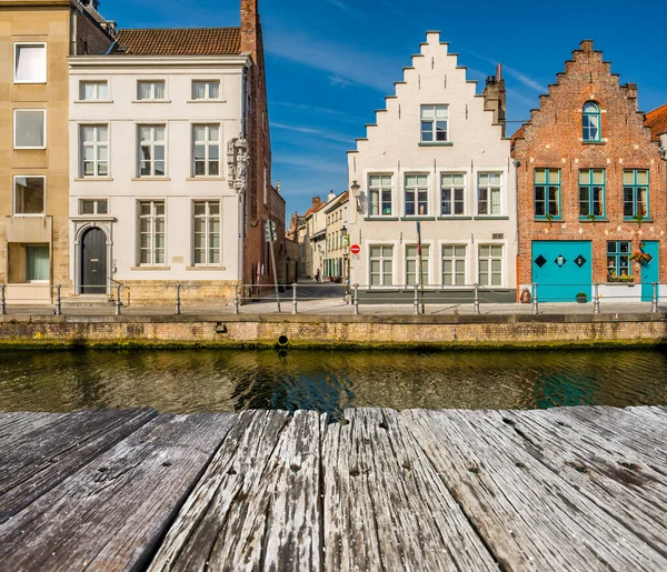 Bruggy Bruggy Cityscape Vodním Kanálem Flandry Belgie — Stock fotografie