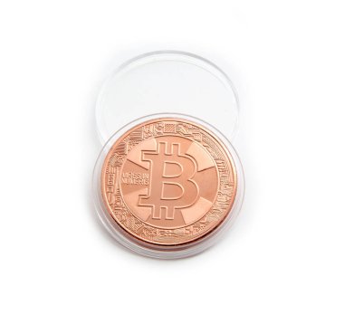 Beyaz izole sikke bitcoin