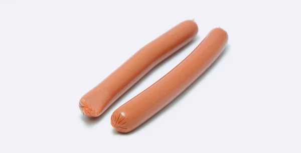 Two Sausages White Background — Stock Photo, Image