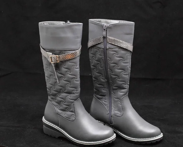Gray women's boots — Stock Photo, Image