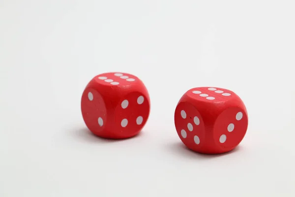 Red Dices White Background — Stock Photo, Image