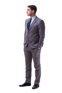 Beyaz zemin üzerinde izole iş adamı