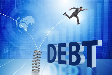 İş adamı, ilkbahardan iş konseptine atlıyor