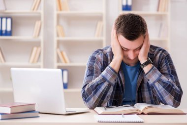 Telelearning konseptinde internet üzerinden okuyan genç bir öğrenci