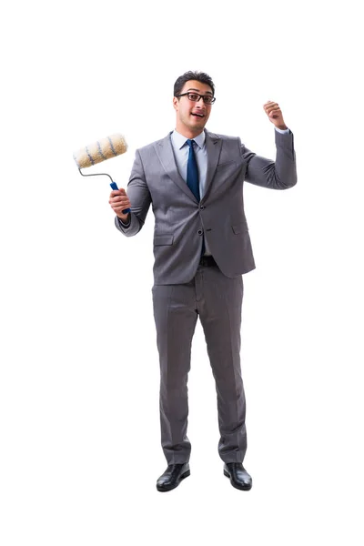 Pintor empresario aislado sobre fondo blanco — Foto de Stock