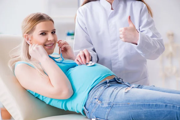 Pregnant woman at regular pregnancy check-up — Stock Photo, Image