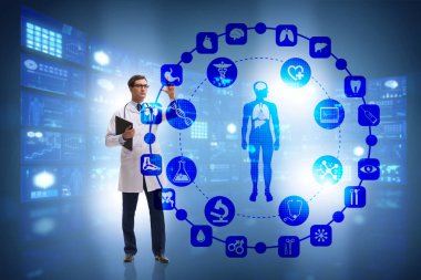 Sanal tuşlara basılı doktorların teletıp kavramı