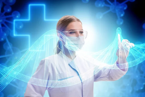 Medico donna in telemedicina concetto futuristico — Foto Stock