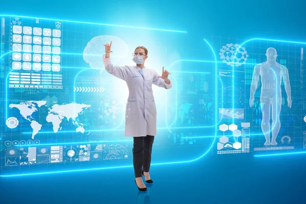 Doctora en telemedicina concepto futurista —  Fotos de Stock