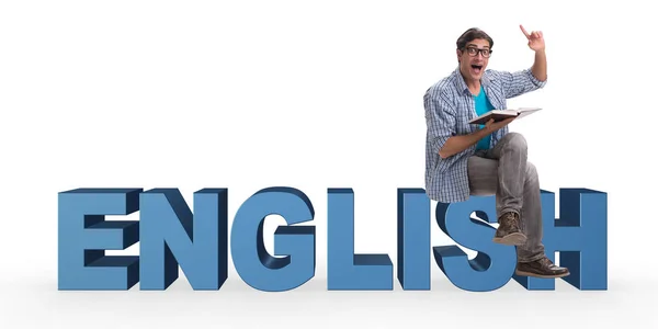 Jovem no conceito de língua estrangeira - Inglês — Fotografia de Stock