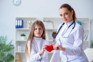 Kadın doktor, çocuk doktoru, kontrol kızı.