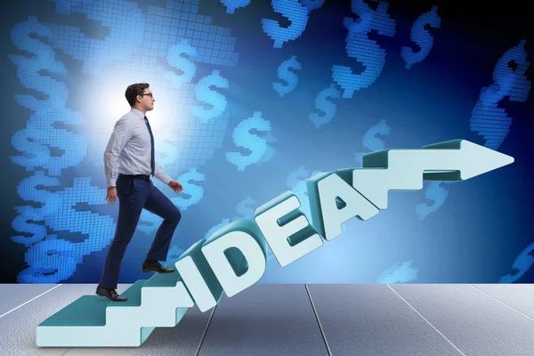Concept van idee met zakenman trappen beklimmen — Stockfoto