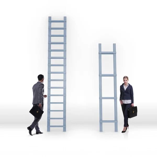 Concepto de desigualdad de oportunidades de carrera entre hombres y mujeres —  Fotos de Stock