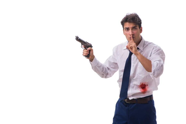 Egy üzletember megsebesült egy fehér fegyverharcban. — Stock Fotó