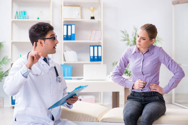 Patient visiting doctor for medical check-up in hospital