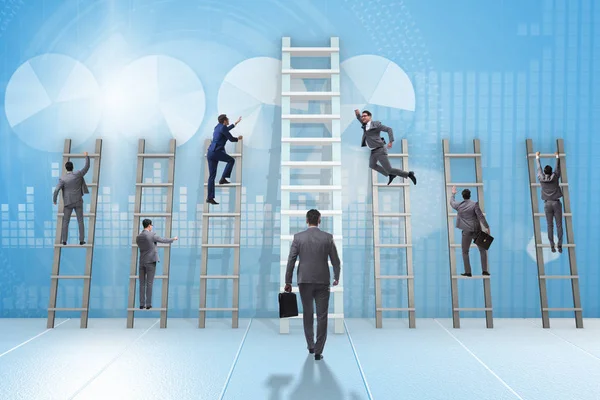 Career progression concept with various ladders — Stock Photo, Image