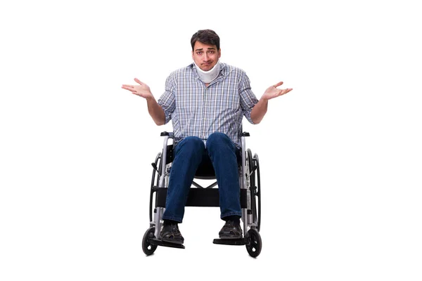 Man suffering from injury on wheelchair — Stock Photo, Image