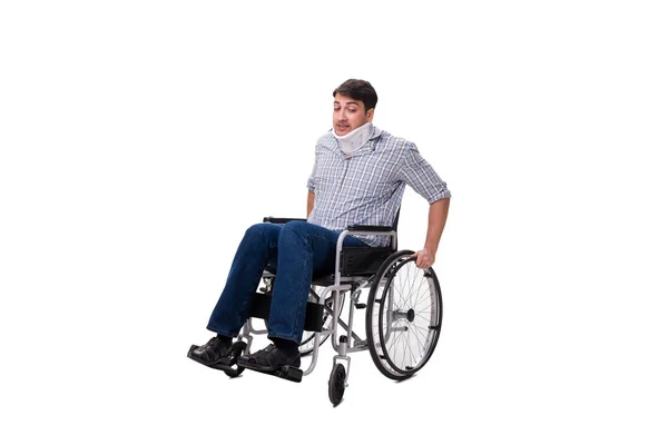 Άνθρωπος που πάσχει από τραυματισμό σε αναπηρικό αμαξίδιο — Φωτογραφία Αρχείου