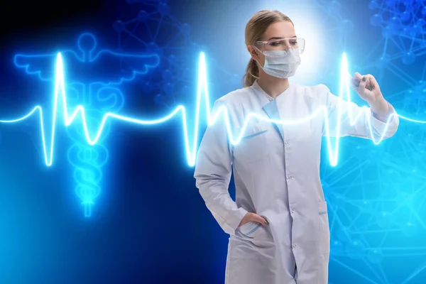 Medico donna in telemedicina concetto futuristico — Foto Stock