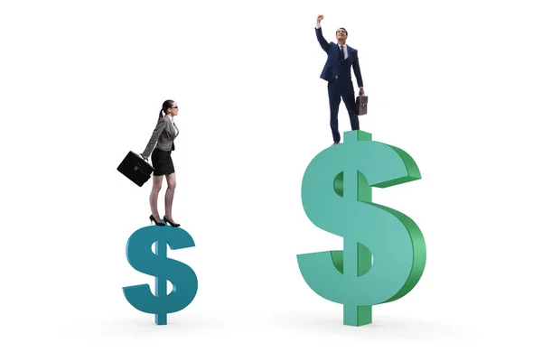 Concept of inequal pay and gender gap between man woman — Stock Photo, Image