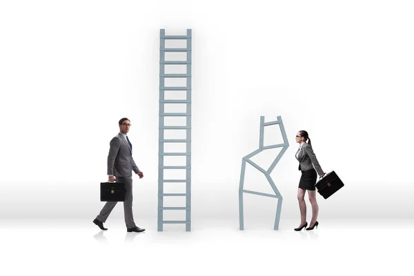 Concept of inequal career opportunities between man woman — Stock Photo, Image