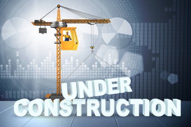Crane tarafından kaldırdı inşaat harfler altında