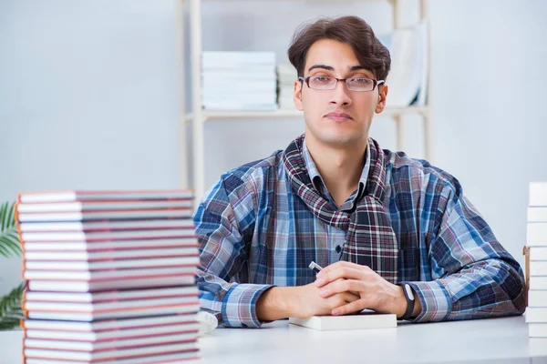 Writer presenting his books to public — Stock Photo, Image