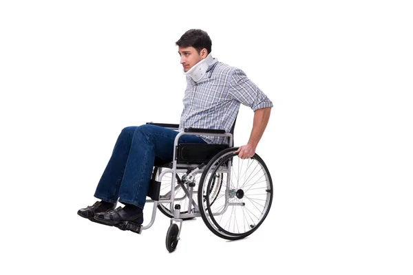 Man suffering from injury on wheelchair — Stock Photo, Image